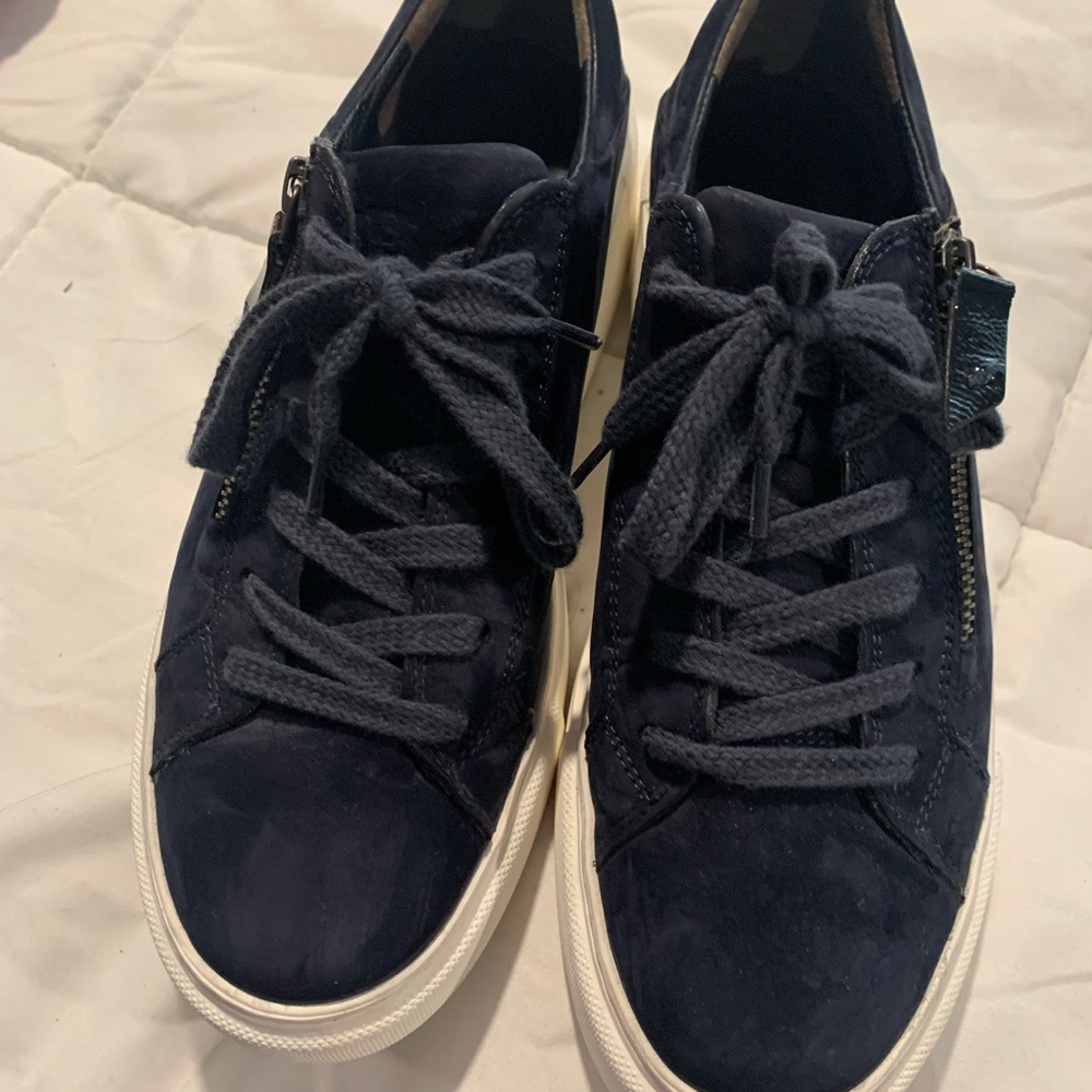 Paul Green Navy Suede Sneakers with White Soles